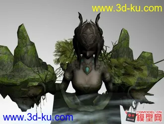 3D打印模型庞大的女石像漂亮场景的图片