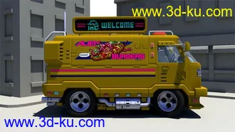 3D打印模型成龙电影中的餐车模（ma&mb格式带贴图和材质的图片