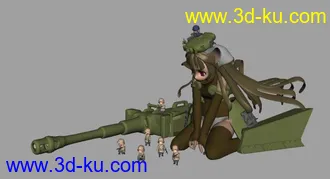 3D打印模型女孩和一帮小兵的图片
