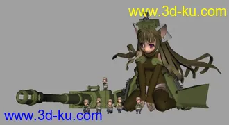 3D打印模型女孩和一帮小兵的图片