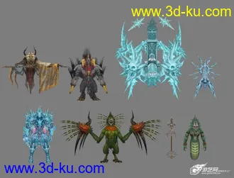 3D打印模型61个天堂游戏怪物的图片