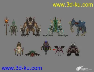 3D打印模型61个天堂游戏怪物的图片