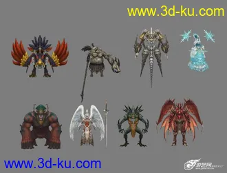 3D打印模型61个天堂游戏怪物的图片