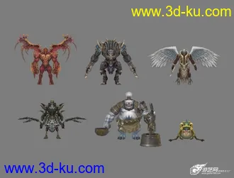 3D打印模型61个天堂游戏怪物的图片