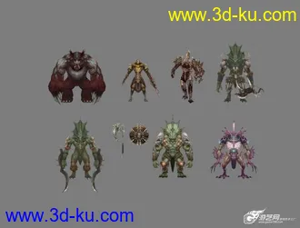 3D打印模型61个天堂游戏怪物的图片