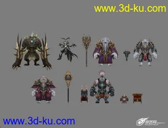 3D打印模型61个天堂游戏怪物的图片