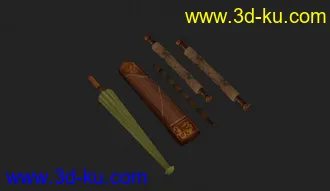 3D打印模型古筝，箫，伞。淑世卷小道具。的图片
