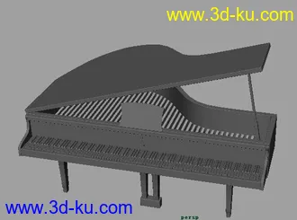 maya钢琴的模型制作的图片