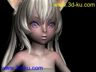 3D打印模型极品萝莉+贴图 带狐狸耳朵的图片