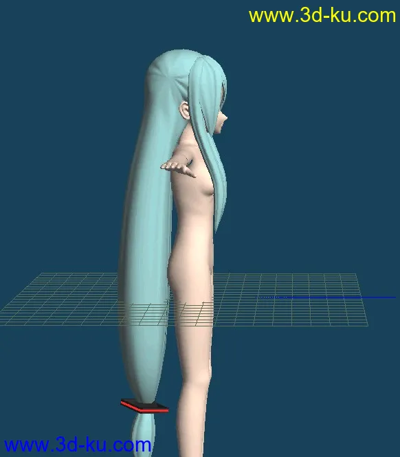 初音MIKU 四边面模型的图片1