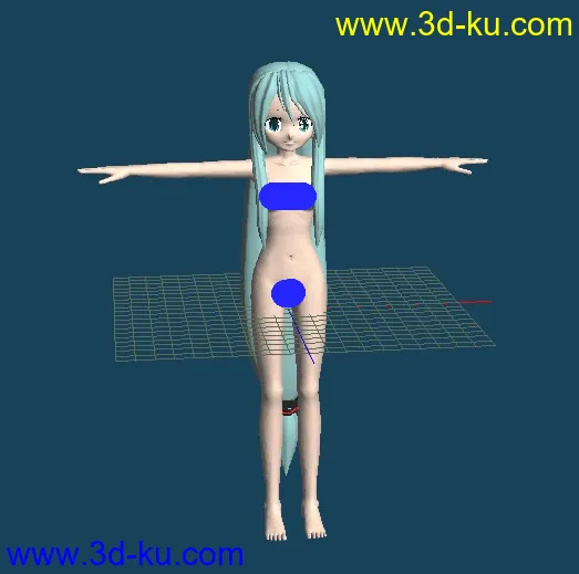 初音MIKU 四边面模型的图片2