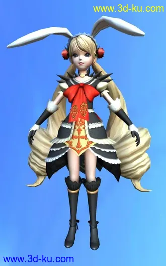 【混沌大陆】角色模型 萌翻人的兔子妹 带骨骼动作 6套衣服~非常漂亮非常精细的图片