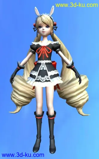 【混沌大陆】角色模型 萌翻人的兔子妹 带骨骼动作 6套衣服~非常漂亮非常精细的图片