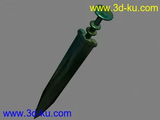 3D打印模型自制的一把青铜剑的图片