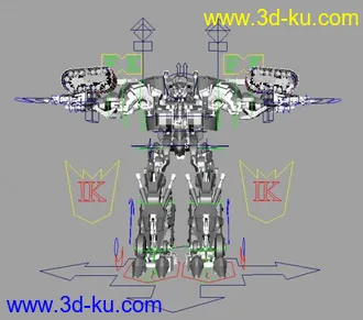 3D打印模型变形金刚源文件+绑定骨骼+效果图的图片