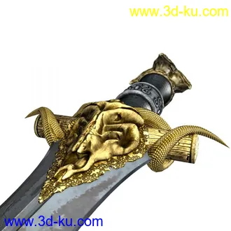 一把高模细致短剑，模型贴图材质全的图片