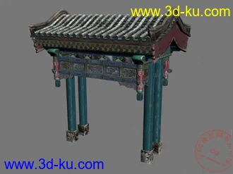 3D打印模型这里也发一个自己做的场景建筑----北京某处的一块破旧牌坊的图片