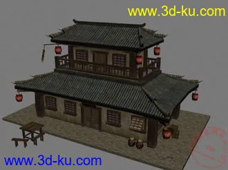 3D打印模型个人制作的低模网游古式酒吧~~的图片