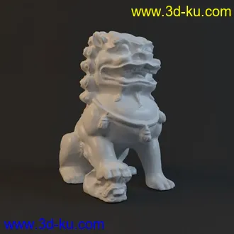 3D打印模型高精度实体扫描石狮的图片