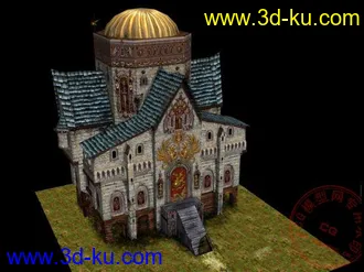 3D打印模型自己照着原画做的一个教堂~的图片