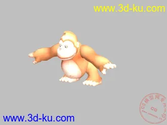 一个猩猩的模型加骨架,加动作的图片