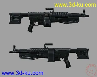 3D打印模型maya做的枪模带高精度贴图，法线图，阴影图，如需要可以发法线烘焙方法。的图片