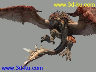 3D打印模型怪物猎人-雄红龙，重磅出击!的图片