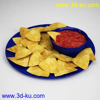 3D打印模型薯片与蘸酱的图片