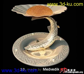 3D打印模型别致的鱼型盘子的图片