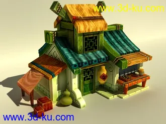 3D打印模型古代Q版杂货店的图片
