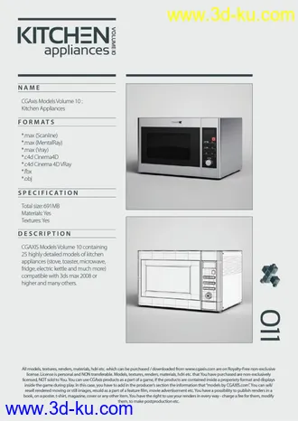 3D打印模型cgaxis Model Vol.10 kitchen 厨房里的电器X25（冰箱 咖啡机 烤面包器 微波炉等）的图片