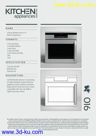 3D打印模型cgaxis Model Vol.10 kitchen 厨房里的电器X25（冰箱 咖啡机 烤面包器 微波炉等）的图片