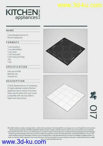 3D打印模型cgaxis Model Vol.10 kitchen 厨房里的电器X25（冰箱 咖啡机 烤面包器 微波炉等）的图片