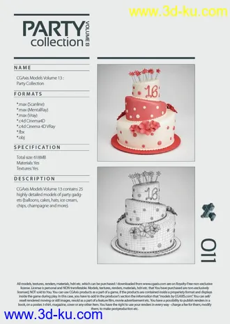 cgaxis Model Vol.13 party派对宴会系列模型合集X25(气球蛋糕零食 薯片 礼盒 冰淇淋)的图片