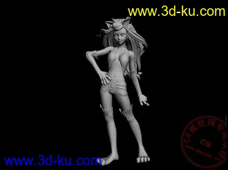 3D打印模型灰常可爱漂亮的猫女的图片