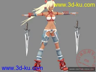 3D打印模型奥尼之刃（鬼刃）女主角 很少见的俄国游戏的图片
