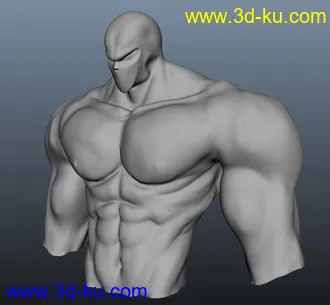 3D打印模型自己做的一个半身人物肌肉，第一次做，ZB原文件的图片