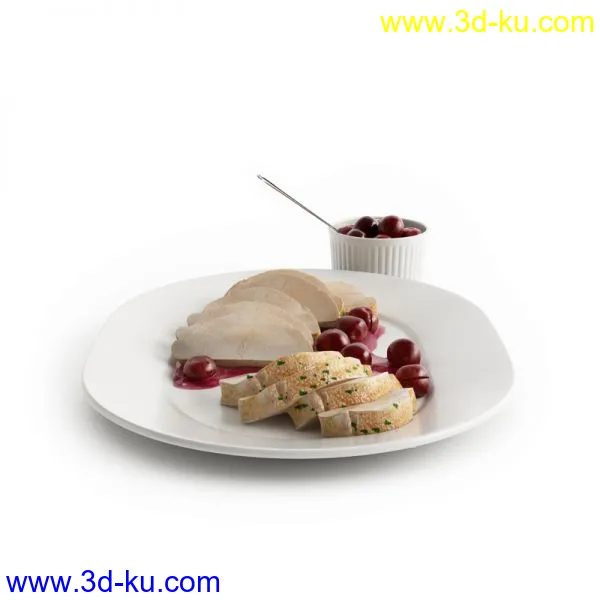 Archmodel.Vol.76.各种食物（下）沙拉 汉堡 意面 鱼 鸡尾酒 饺子 果冻 派 甜甜圈…模型的图片16