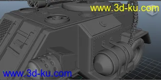 3D打印模型自学maya一个礼拜做的装甲车，求批评的图片