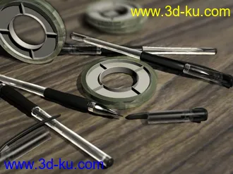 3D打印模型[生动的日常道具]中性笔和胶带的小场景的图片