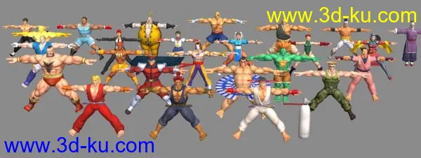 拳皇《街霸4》模型合集，共25个角色 标姿带贴图的图片2