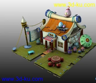 3D打印模型场景小屋子maya的图片