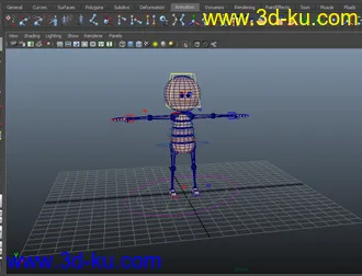 3D打印模型卡通偏胖的小人 带骨骼的图片