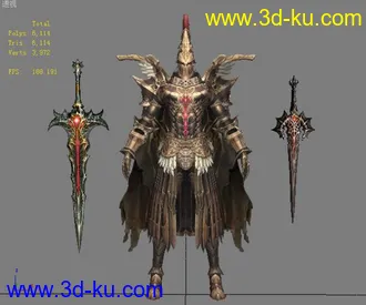 3D打印模型不知什么游戏里的角色（贴图画的很不错哦）的图片