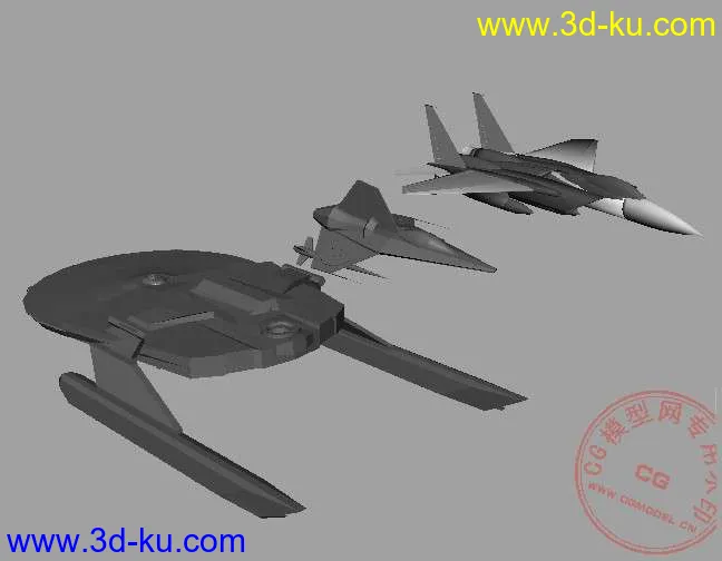 三架maya宇宙战机模型的图片1