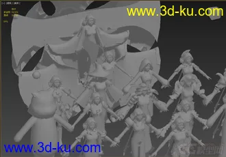 3D打印模型FFx尤娜及其他人物全造型的图片