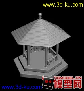 3D打印模型六角凉亭的图片
