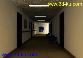 3D打印模型医院走廊效果的图片