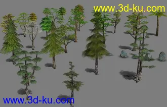 3D打印模型3d树木，适合各个角度观看。的图片