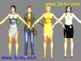 3D打印模型丧尸围城中的4个高精度美妞，一起抱回家吧！的图片